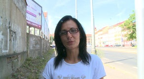 Czech Experiment: Guy cums on a student in the street