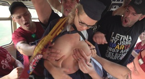 Czech Gang Bang: Train conductor fucked hard