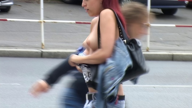 5. Download full pics of Tits Out – No Bra, No Chance from czechjacker.com