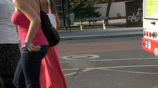 1. Download full pics of Bus Stop Bounty – The Blonde’s Tits Tease from czechav.com