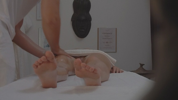 8. Download full pics of Brunette Bombshell Gets Wrecked on the Table from czechmassage.com