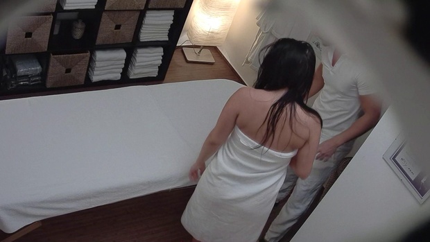 3. Download full pics of Busty Brunette Moans as She Gets Her Pussy Fingered from czechmassage.com