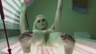 6. Download full pics of Sexy Blonde Strips for the Cameras from czechsolarium.com