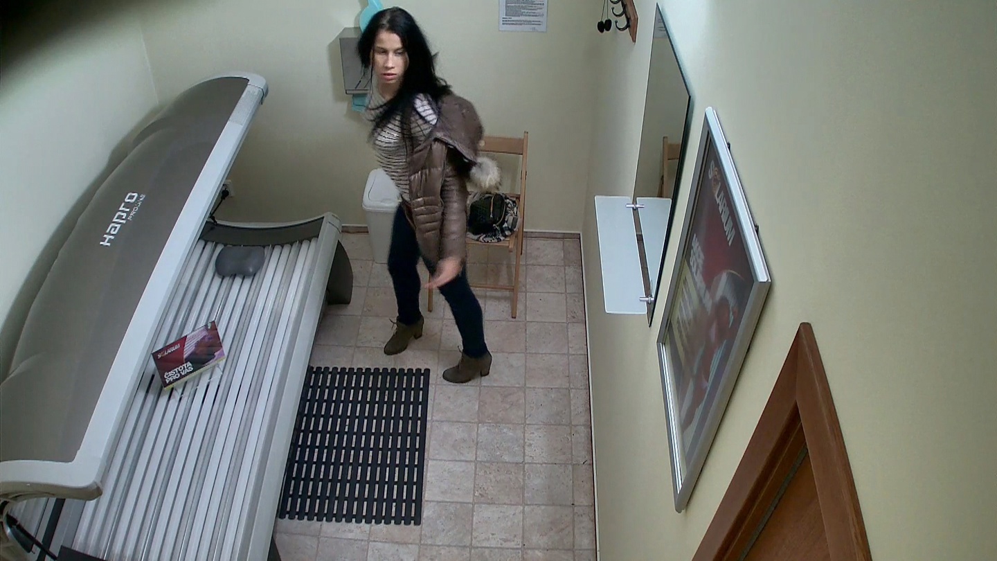 Young Brunette Slut Strips Down and Shows It All