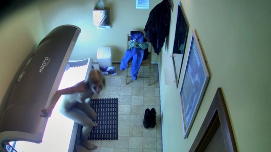 6. Download full pics of Blonde Babe Strips for the Second Time from czechsolarium.com