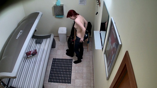 2. Download full pics of Blonde Teases Cameras in Solarium from czechsolarium.com