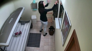 1. Download full pics of Exploited Brunette in the Solarium from czechsolarium.com