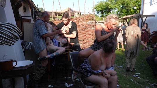 2. Download full pics of Orgy Over the Shaved Head from perversefamily.com