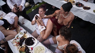 5. Download full pics of Anna Covers Hairy Waitress in all Her Fluids from goperv.com