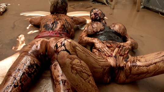 2. Download full pics of Double trouble messy scissoring from powerfetish.com