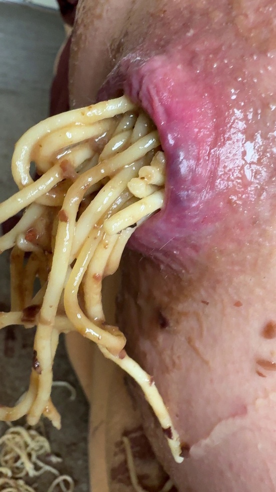 Spaghetti fucked into my hole again, you sick fuck 🍝