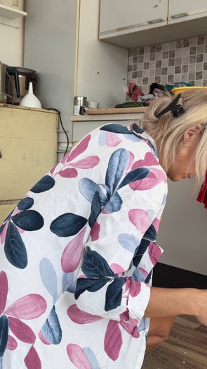 3. Download full pics of Floral robe, salad bowl, and my ass on display 🌿 from goperv.com