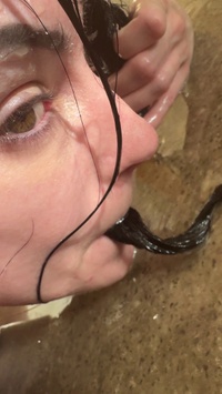 Selfie Fetish: Wet bathroom floor, soaked and messy before the gape 🐷