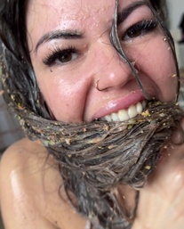 Selfie Fetish: Hair soaked in nasty slop, still smiling like a slut 😈