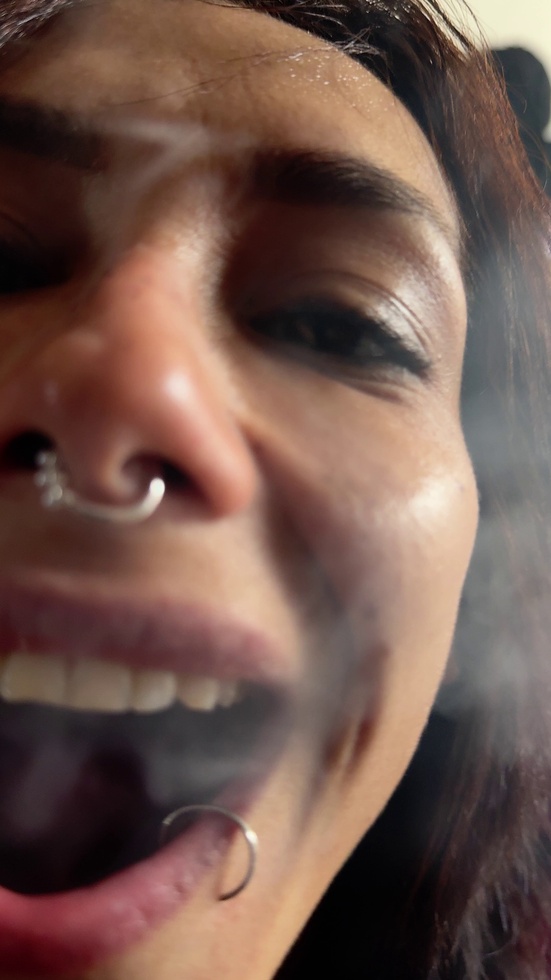 smoke in my mouth, ripped fishnets on my thighs