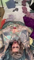 Selfie Fetish: Upside down, hands on my tattooed tits, cute lie