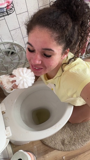 1. Download full pics of Yellow Shirt, Tongue on the Toilet Brush, Smiling 😇 from goperv.com